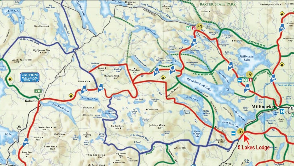 Katahdin-JoMary Region Snowmobile Trail Map